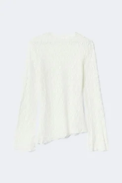 Outlet Gina Tricot Asymmetric lace top Wit