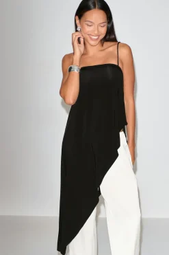 New Gina Tricot Asymmetric singlet Zwart