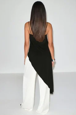 New Gina Tricot Asymmetric singlet Zwart