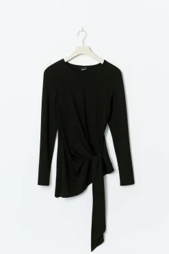 Online Gina Tricot Asymmetric tie top Zwart