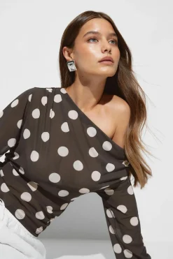 Clearance Gina Tricot Asymmetric top Bruin