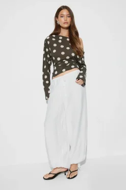 Clearance Gina Tricot Asymmetric top Bruin