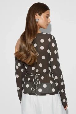 Clearance Gina Tricot Asymmetric top Bruin