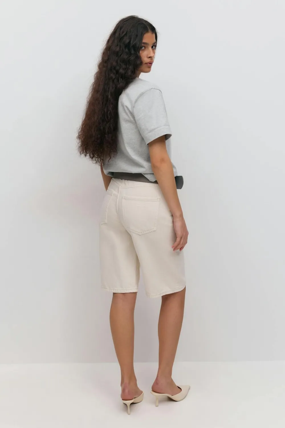 Online Gina Tricot Baggy denim shorts Beige