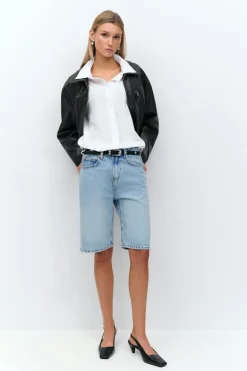 Outlet Gina Tricot Baggy denim shorts Blauw
