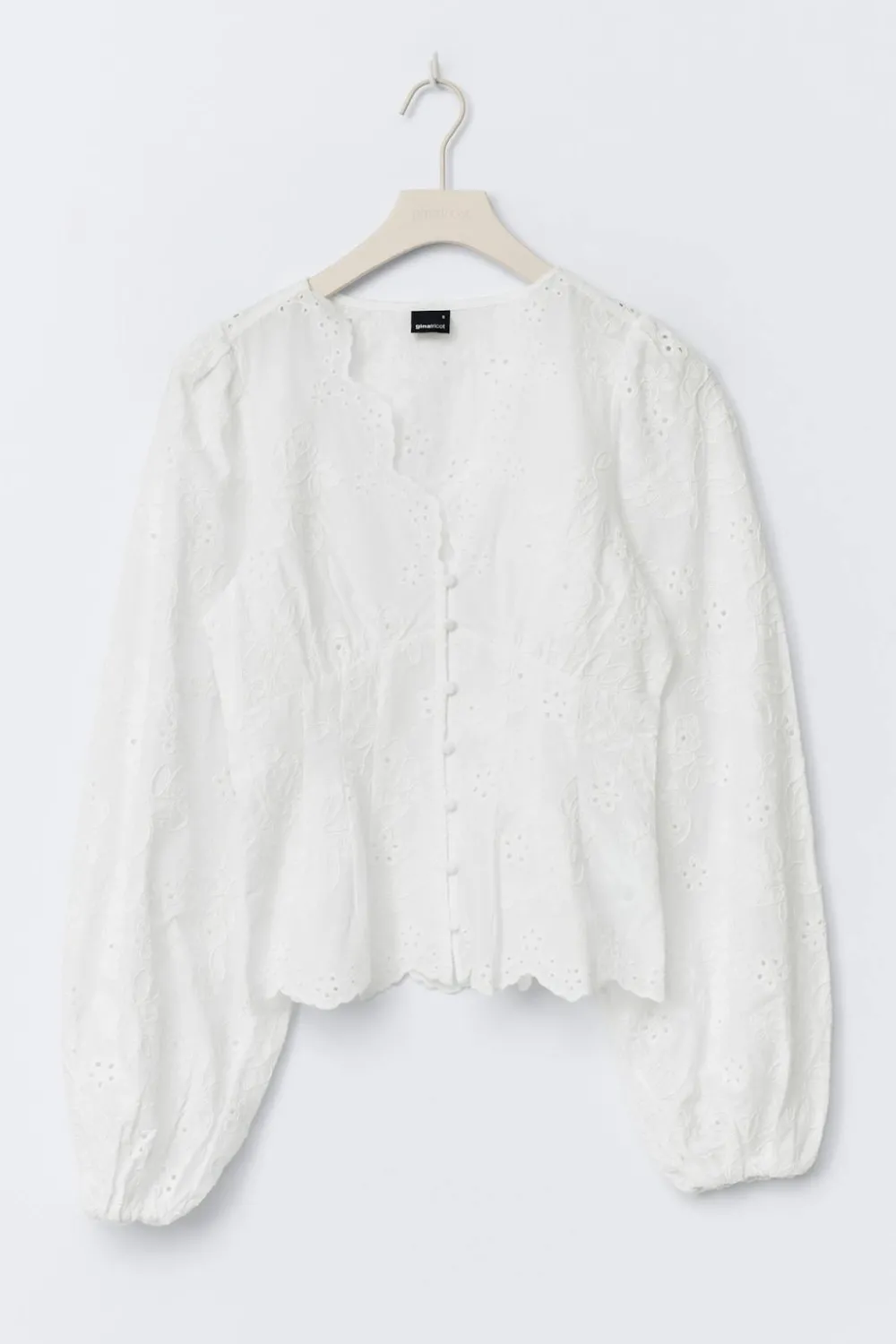Online Gina Tricot Balloon sleeve blouse Wit