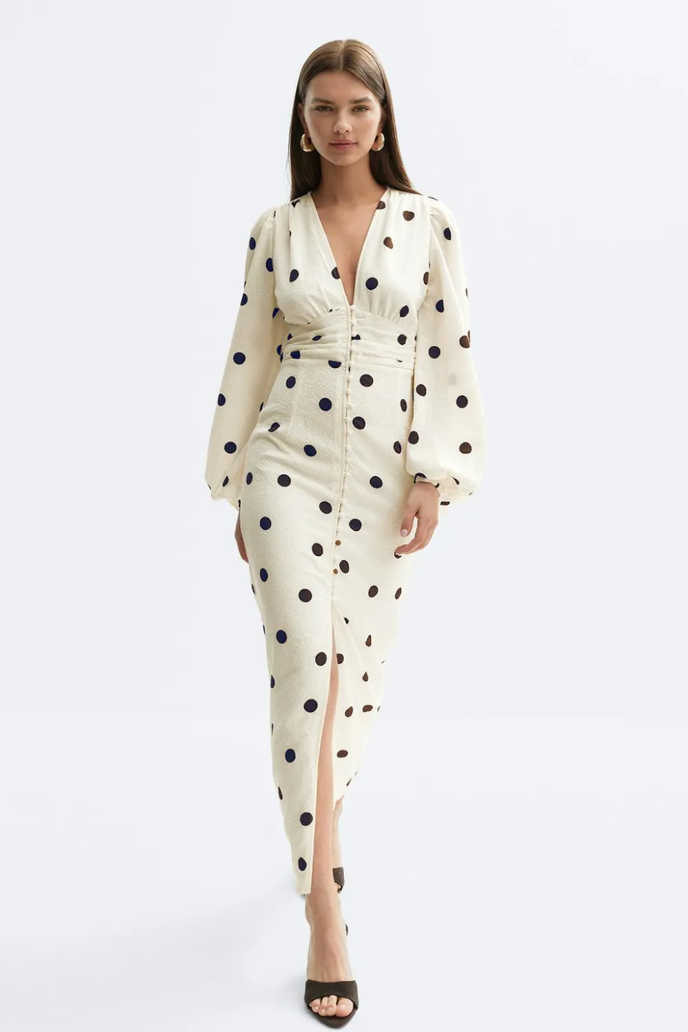 Sale Gina Tricot Balloon sleeve dress Wit