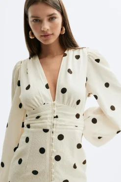 Sale Gina Tricot Balloon sleeve dress Wit
