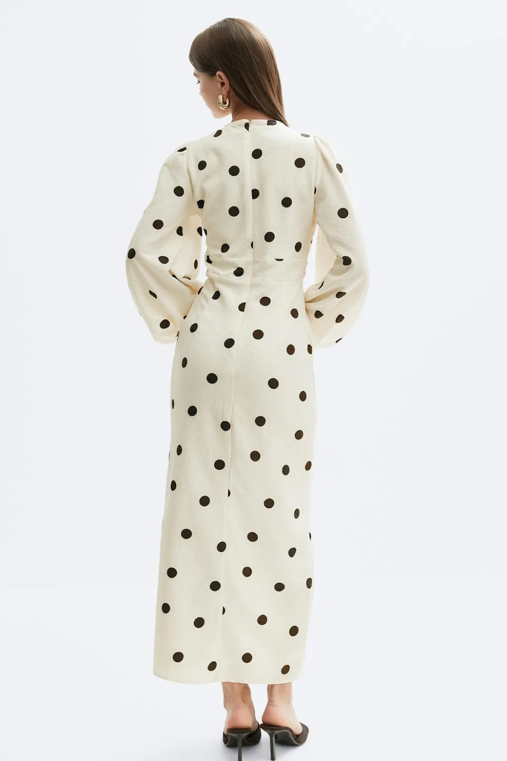 Sale Gina Tricot Balloon sleeve dress Wit