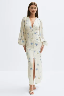 Online Gina Tricot Balloon sleeve dress Blauw