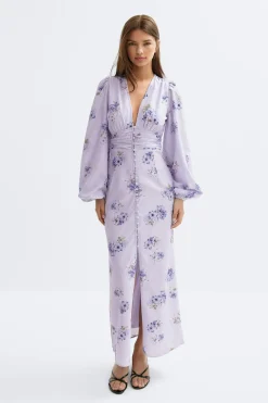 Sale Gina Tricot Balloon sleeve dress Paars