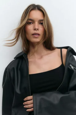 Outlet Gina Tricot Basic mini slip dress Zwart
