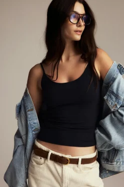 Best Gina Tricot Basic strap singlet Blauw