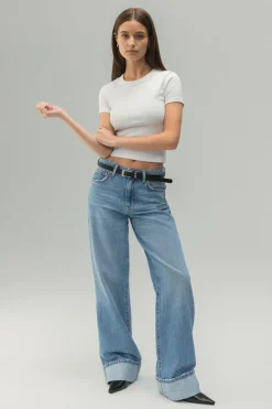 Online Gina Tricot Basic tight top Wit