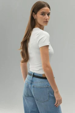 Online Gina Tricot Basic tight top Wit