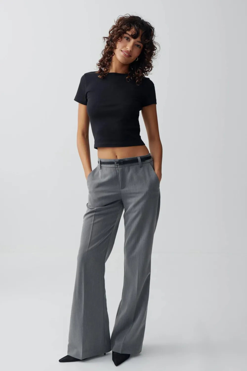 Clearance Gina Tricot Basic tight top Zwart