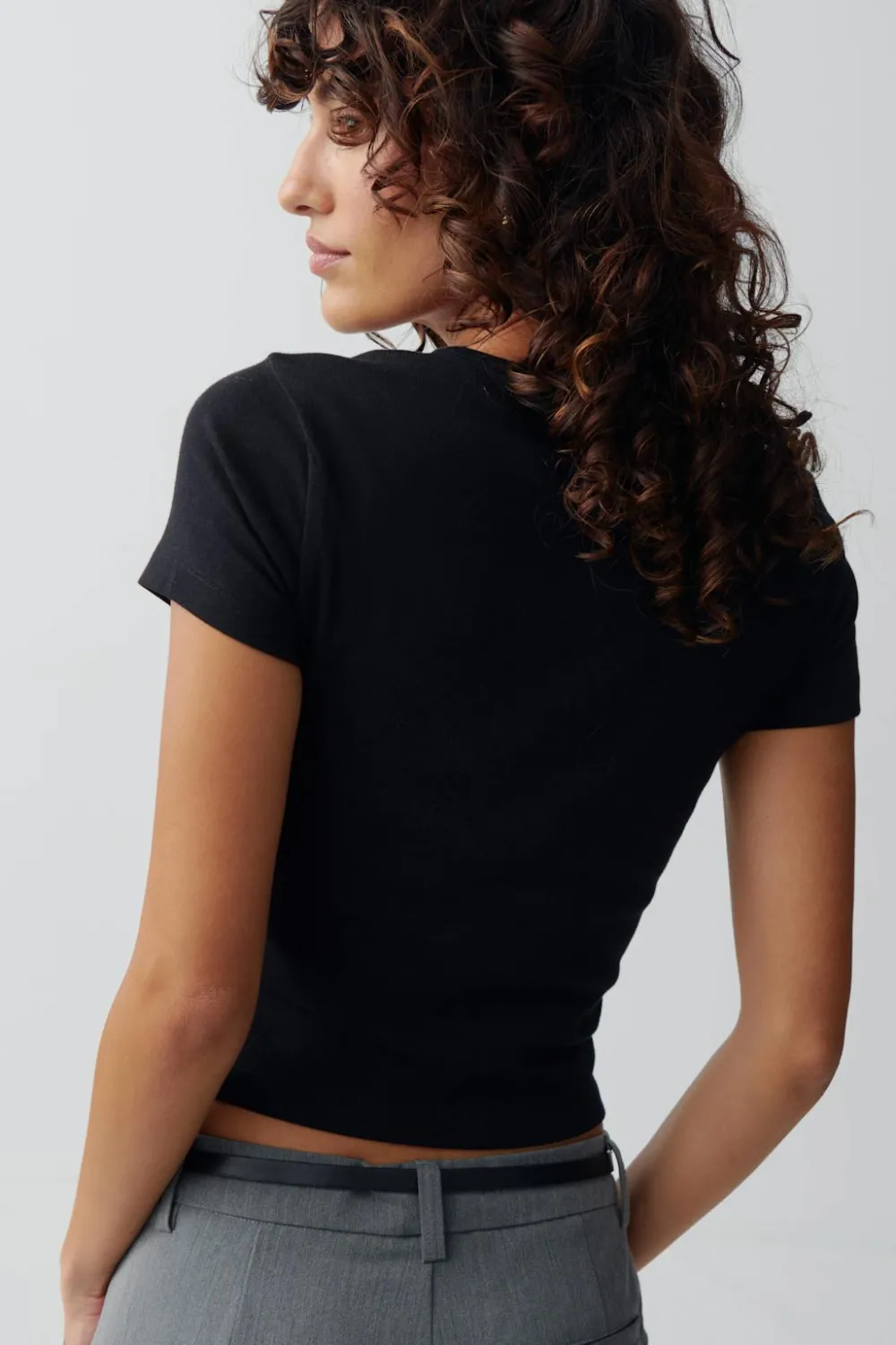 Clearance Gina Tricot Basic tight top Zwart