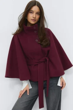 Gina Tricot Belt cape jacket Rood