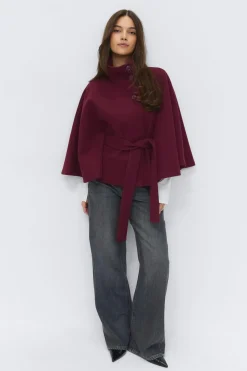 Gina Tricot Belt cape jacket Rood