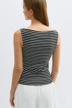 Discount Gina Tricot Boatneck tanktop Zwart