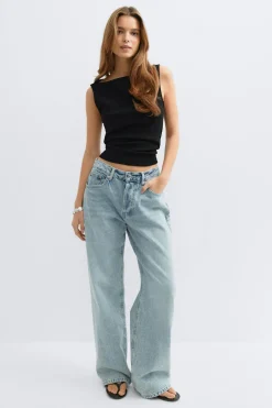 Hot Gina Tricot Boatneck tanktop Zwart