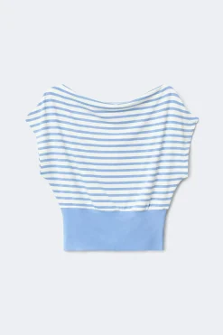 New Gina Tricot Boatneck top Blauw