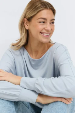 Online Gina Tricot Boatneck top Blauw