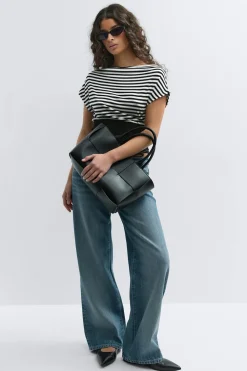 Gina Tricot Boatneck top Zwart