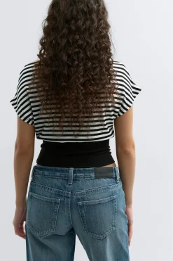 Gina Tricot Boatneck top Zwart