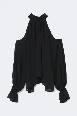Outlet Gina Tricot Boho chiffon blouse Zwart