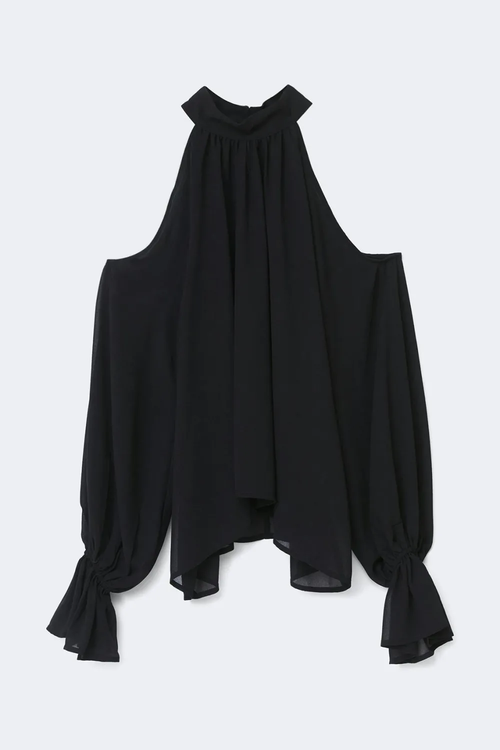 Outlet Gina Tricot Boho chiffon blouse Zwart