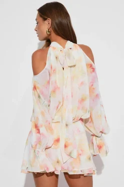 Best Gina Tricot Boho chiffon mini dress Wit