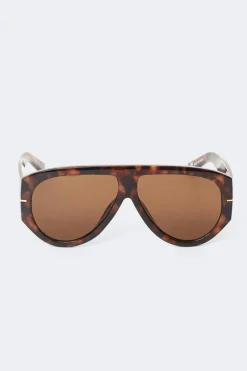 Online Gina Tricot Bold aviator sunglasses Bruin