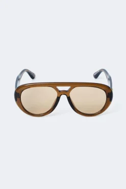 Outlet Gina Tricot Bold aviator sunglasses Bruin