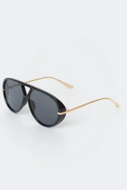 Gina Tricot Bold aviator sunglasses Zwart