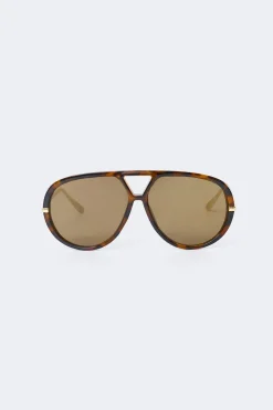 Clearance Gina Tricot Bold aviator sunglasses Bruin