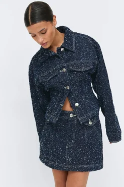Discount Gina Tricot Boucle denim skirt Blauw
