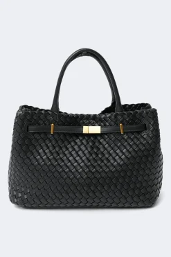Best Gina Tricot Braided top handle bag Zwart
