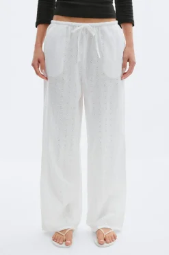 Best Gina Tricot Broderie anglaise trousers Wit