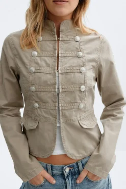 Online Gina Tricot Button down uniform jacket Groen