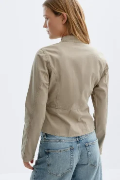 Online Gina Tricot Button down uniform jacket Groen