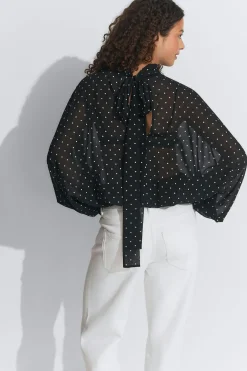 Gina Tricot Chiffon blouse Zwart