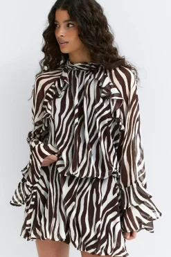 Best Gina Tricot Chiffon dress Bruin
