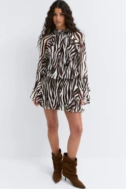 Best Gina Tricot Chiffon dress Bruin