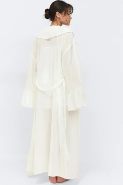 Discount Gina Tricot Chiffon loungewear robe Wit
