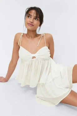 New Gina Tricot Chiffon loungewear shorts Wit