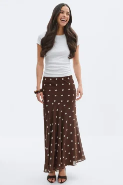 Best Gina Tricot Chiffon skirt Bruin