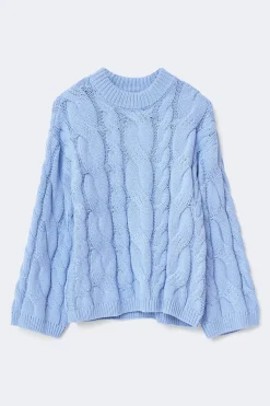 Hot Gina Tricot Chunky knitted cable sweater Blauw