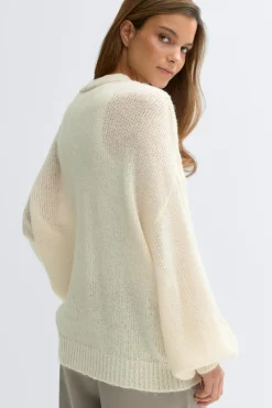 New Gina Tricot Chunky knitted cardigan Wit