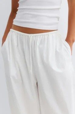 Discount Gina Tricot Cotton balloon trousers Wit